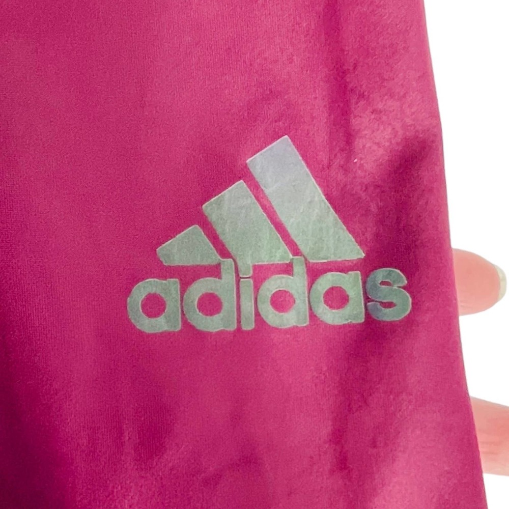 Adidas Women's X Zoe Saldana AEROREADY Burgundy Shine Tights (GS2410) Size 3X - Picture 5 of 9